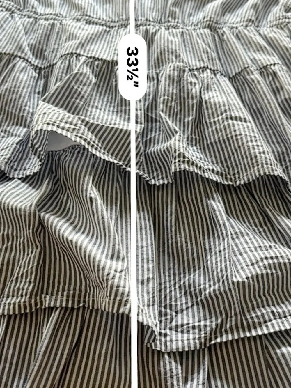 J.Crew Navy White Stripe Long Sleeve Tiered Midi Dress Size 12 Wedding Guest